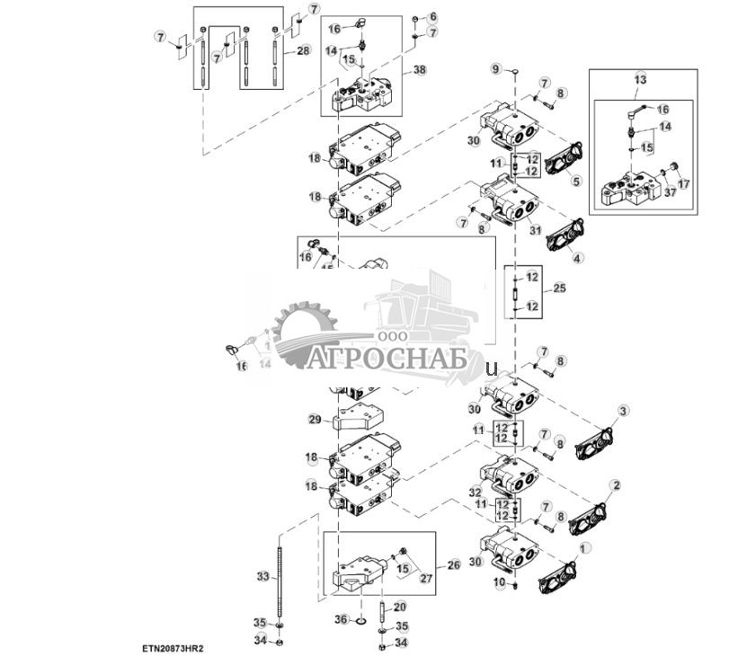 Клапан секционного гидрораспределителя (SCV), 5 SCV, высокий расход, без сцепки - ST832683 739.jpg